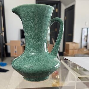 Anna Van Briggle Green Ceramic Pitcher